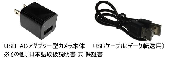 操作不要　コンセントへ挿すだけで簡単撮影　USB-ACアダプター型ビデオカメラ【CN-01UAC】基本セット