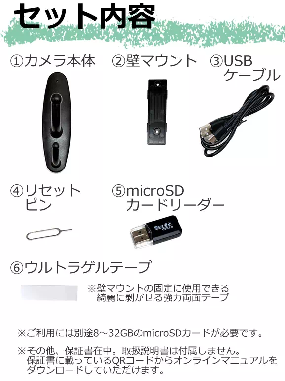 ペタッと貼るだけ！かんたん設置のフック型スパイカメラ【CN-HC03】基本セット