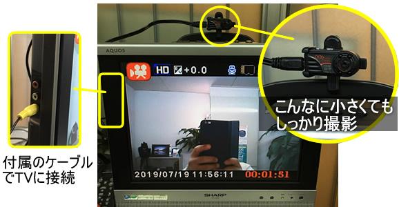 親指より小さい超小型ビデオカメラ　AV主力によるTVモニタリング対応【CN-QQ6】TV出力