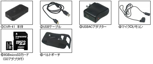 SVRカメラ対応　小型薄型ポータブルビデオレコーダー　必要機能を凝縮した手頃なmicroSDレコーダー【CVR-41】基本セット