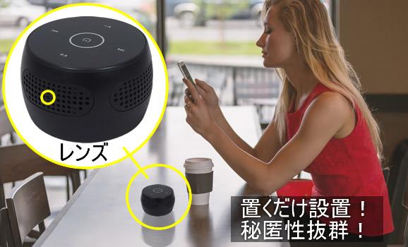 Bluetoothスピーカー型デジタルビデオカメラ　Wi-Fi接続・IP機能で遠隔監視【RE-30IP】 レンズ
